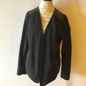 Eileen Fisher blazer. Italian fabric & leather